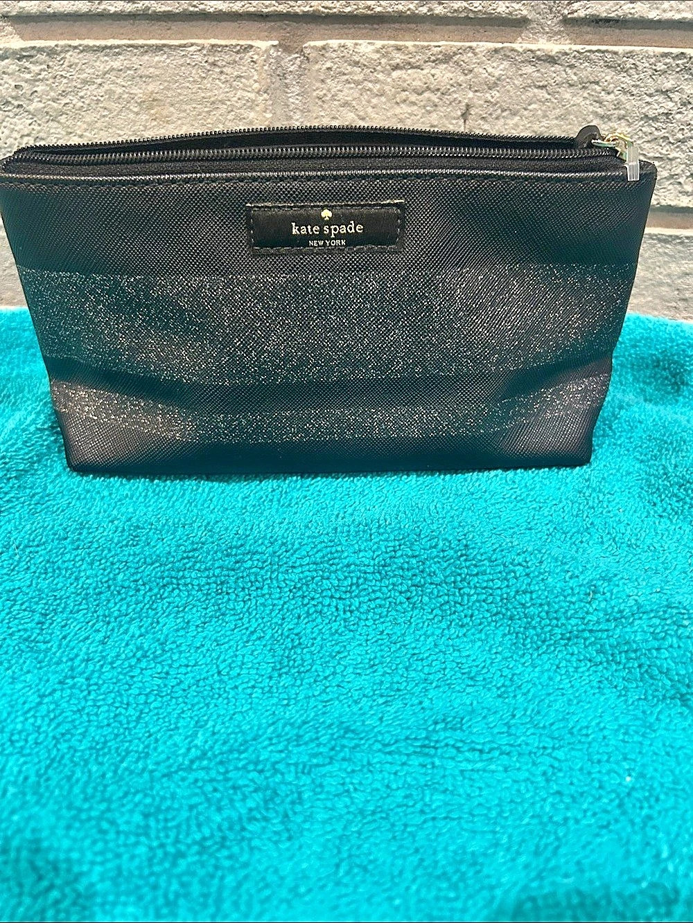 Kate Spade Carter Metallic Cosmetic Pouch Black